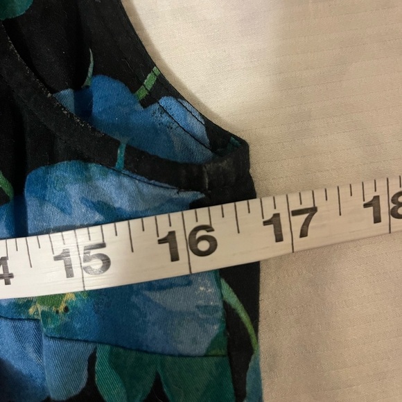 ANN TAYLOR LOFT Blue,Green & Black Floral Sheath Cotton Mini Dress, size 6 - Picture 7 of 8